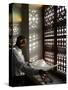 Man Reading the Koran in a Doha Mosque, Doha, Qatar, Middle East-Godong-Stretched Canvas