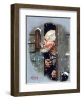 Man Reading Thermometer (or Fifteen Below Zero)-Norman Rockwell-Framed Giclee Print