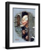 Man Reading Thermometer (or Fifteen Below Zero)-Norman Rockwell-Framed Giclee Print