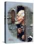 Man Reading Thermometer (or Fifteen Below Zero)-Norman Rockwell-Stretched Canvas