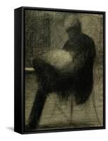 Man Reading-Georges Seurat-Framed Stretched Canvas