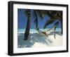 Man Relaxing on a Beachside Hammock, Maldives, Indian Ocean-Papadopoulos Sakis-Framed Photographic Print