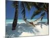 Man Relaxing on a Beachside Hammock, Maldives, Indian Ocean-Papadopoulos Sakis-Mounted Photographic Print