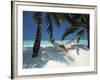 Man Relaxing on a Beachside Hammock, Maldives, Indian Ocean-Papadopoulos Sakis-Framed Photographic Print