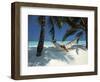 Man Relaxing on a Beachside Hammock, Maldives, Indian Ocean-Papadopoulos Sakis-Framed Photographic Print