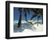 Man Relaxing on a Beachside Hammock, Maldives, Indian Ocean-Papadopoulos Sakis-Framed Photographic Print