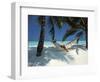 Man Relaxing on a Beachside Hammock, Maldives, Indian Ocean-Papadopoulos Sakis-Framed Photographic Print