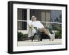 Man Relaxing with a Beer After His Tennis Match-null-Framed Photographic Print