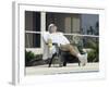 Man Relaxing with a Beer After His Tennis Match-null-Framed Photographic Print