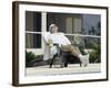 Man Relaxing with a Beer After His Tennis Match-null-Framed Photographic Print