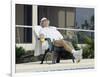 Man Relaxing with a Beer After His Tennis Match-null-Framed Photographic Print