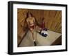 Man Resting in Locker Room after Basketball Workout, USA-null-Framed Photographic Print