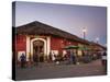 Man Rideing Bike Past Restaurant on Calle La Calzada, Granada, Nicaragua, Central America-Jane Sweeney-Stretched Canvas