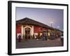 Man Rideing Bike Past Restaurant on Calle La Calzada, Granada, Nicaragua, Central America-Jane Sweeney-Framed Photographic Print