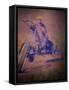 Man Riding a Motorcycle-null-Framed Stretched Canvas