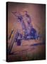 Man Riding a Motorcycle-null-Stretched Canvas