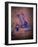 Man Riding a Motorcycle-null-Framed Photographic Print