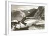 Man Riding Giant Fish-null-Framed Art Print