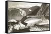 Man Riding Giant Fish-null-Framed Stretched Canvas