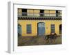 Man Riding Horse Past the Galeria Del Arte (Art Gallery), Plaza Mayor, Trinidad, Cuba-Eitan Simanor-Framed Photographic Print