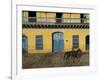 Man Riding Horse Past the Galeria Del Arte (Art Gallery), Plaza Mayor, Trinidad, Cuba-Eitan Simanor-Framed Photographic Print