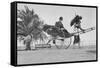 Man Riding in Rickshaw-null-Framed Stretched Canvas