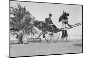 Man Riding in Rickshaw-null-Mounted Photographic Print