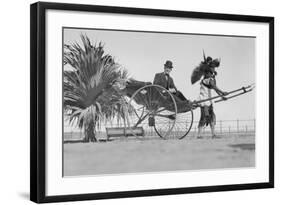 Man Riding in Rickshaw-null-Framed Photographic Print