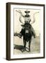 Man Riding Lyre-Horned Steer-null-Framed Art Print