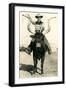 Man Riding Lyre-Horned Steer-null-Framed Art Print