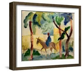 Man Riding on a Donkey-Auguste Macke-Framed Giclee Print