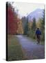Man Riding on Paved Trail, Franconia Notch, New Hampshire, USA-Merrill Images-Stretched Canvas