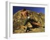 Man Rock Climbing Without Equipment-null-Framed Photographic Print