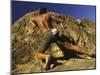 Man Rock Climbing Without Equipment-null-Mounted Photographic Print