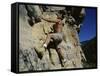 Man Rock Climbing-null-Framed Stretched Canvas
