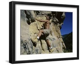 Man Rock Climbing-null-Framed Photographic Print