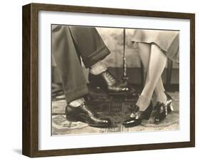 Man's and Woman's Feet and Shoes-Found Image Press-Framed Photographic Print