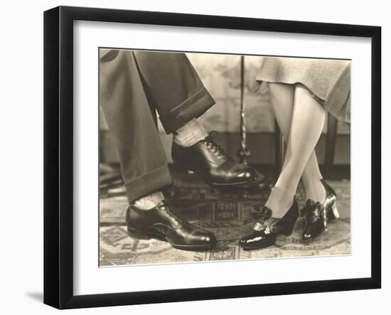 Man's and Woman's Feet and Shoes-Found Image Press-Framed Photographic Print