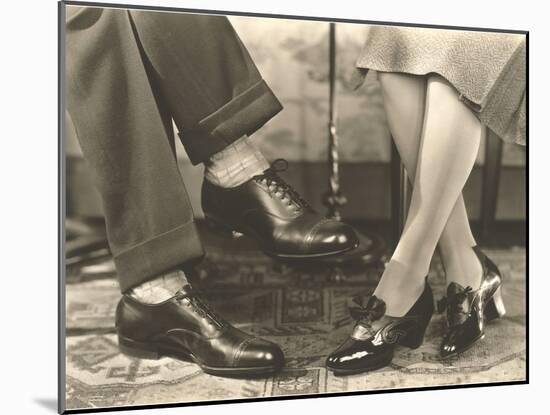 Man's and Woman's Feet and Shoes-Found Image Press-Mounted Photographic Print