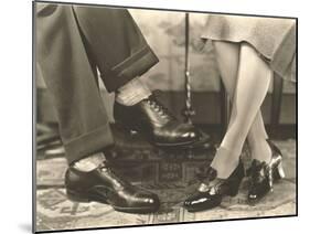 Man's and Woman's Feet and Shoes-Found Image Press-Mounted Photographic Print