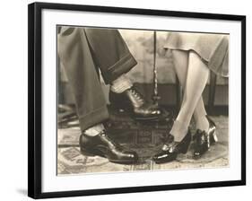 Man's and Woman's Feet and Shoes-null-Framed Art Print