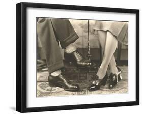 Man's and Woman's Feet and Shoes-null-Framed Art Print