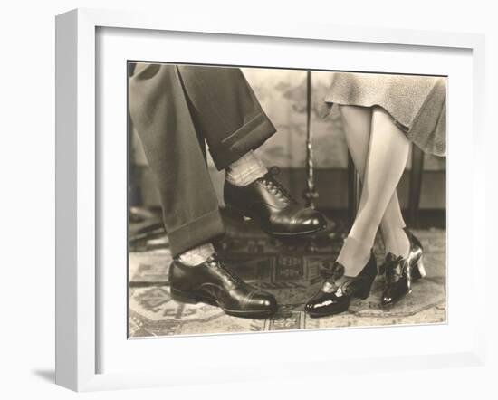 Man's and Woman's Feet and Shoes-null-Framed Art Print