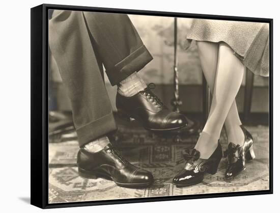 Man's and Woman's Feet and Shoes-null-Framed Stretched Canvas