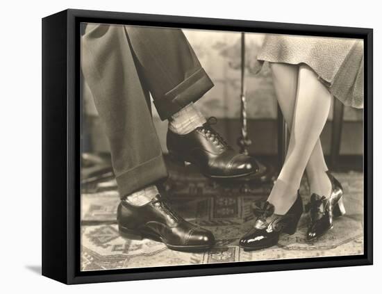 Man's and Woman's Feet and Shoes-null-Framed Stretched Canvas