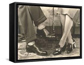 Man's and Woman's Feet and Shoes-null-Framed Stretched Canvas
