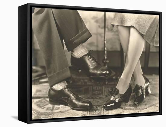 Man's and Woman's Feet and Shoes-null-Framed Stretched Canvas