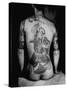 Man's Back Tattooed of a Man Dancing with a Chrysanthemum, Design Known as the "Gambler's Tattoo"-Alfred Eisenstaedt-Stretched Canvas