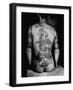 Man's Back Tattooed of a Man Dancing with a Chrysanthemum, Design Known as the "Gambler's Tattoo"-Alfred Eisenstaedt-Framed Photographic Print