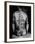 Man's Back Tattooed of a Man Dancing with a Chrysanthemum, Design Known as the "Gambler's Tattoo"-Alfred Eisenstaedt-Framed Photographic Print